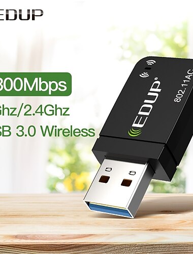  edup usb wifi nätadapter dubbla band trådlöst 1300mbps usb lan nätverkskort 802.11ac mini portabel wi-fi adapter för pc bärbar dator lämplig för windows xp/vista / 7/8/10 där xmac os x