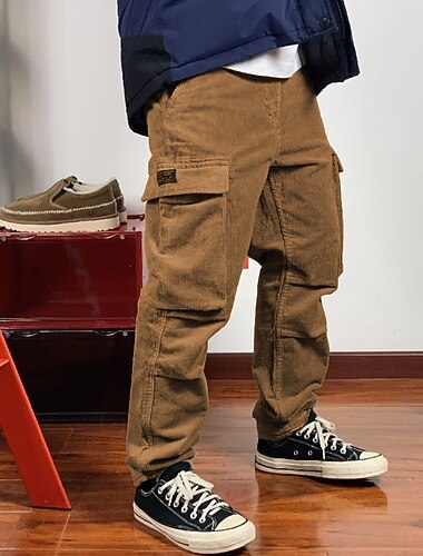  Voor heren Cargohosen Cargo-broek Corduroybroek Zak Effen Comfort Ademend Buiten Dagelijks Uitgaan Modieus Casual Zwart Groen