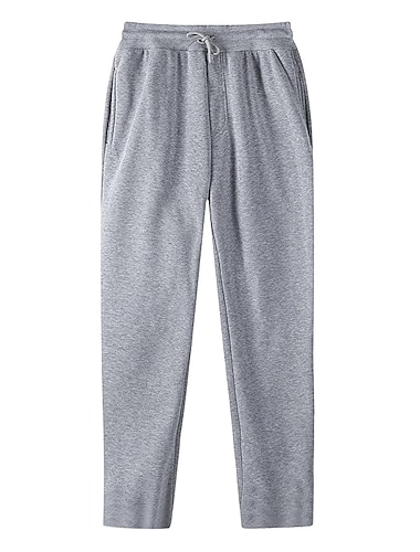  Men's Sweatpants Joggers Straight Leg Sweatpants Pocket Drawstring Elastic Waist Plain Comfort Breathable Outdoor Daily Going out Fashion Casual Black White