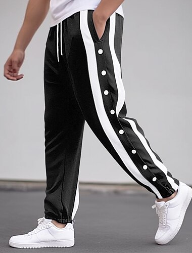  Herren Jogginghose Trainingshose Jogginghose Jogger Hosen abreißen Freizeithose Tasche Kordelzug Elastische Taille Streifen Komfort Atmungsaktiv Outdoor Täglich Ausgehen Modisch Brautkleider schlicht
