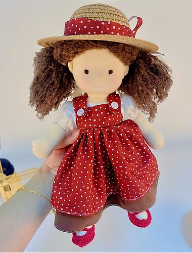  Poupée waldorf faite à la main en pur coton, vêtements à langer, marionnette en peluche douce et mignonne, jouets pour enfants et femmes