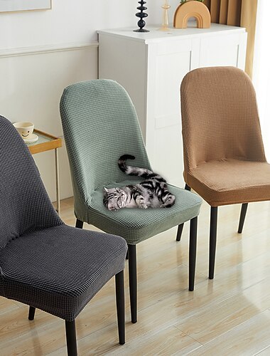  Funda para silla blanca y gris para silla de comedor, funda extraíble lavable para silla, funda para fiesta, hogar, hotel, funda para asiento, silla de comedor