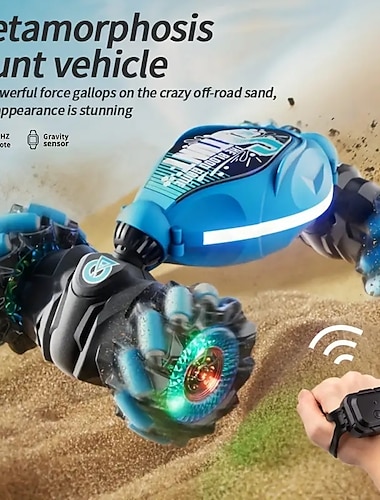  4wd gebaarsensor speelgoedauto dubbelzijdige rotatie terreinwagen360 flip met licht en muziek verjaardag speelgoedauto handbediende rc auto festival Thanksgiving cadeau