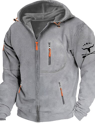  Hombre Estampados Cowboy Sudaderas Manga Larga Sudaderas Con Capucha Moda Diario Vacaciones Noche Primavera & Otoño Gris Ligero Azul Oscuro Gris Ropa Diseñador S M L XL 2XL 3XL