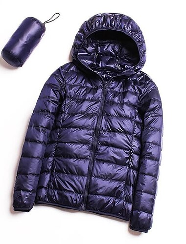  Damen Winterjacke warm halten Atmungsaktiv Zip Tasche Modern Outdoor Brautkleider schlicht Minimalismus Glatt Strasse Täglich Ausgehen Gehen Reisverschluss Kapuzenpullover Regular Fit Langarm