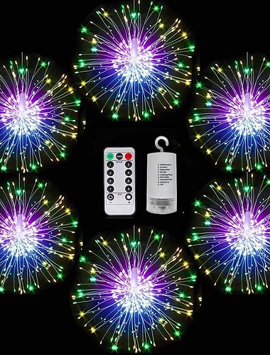  0,3 m Guirlandes Lumineuses Lumières étoilées de Noël 90/120/150/180/200 LED EL Blanc Chaud Blanc Froid Bleu Feu d'artifice / Lumières étoilées Mariage Décoration de Noël Patio 5 V