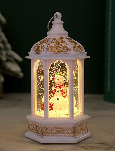  Decoraciones navideñas, regalos de Navidad, luces nocturnas junto a la cama, Papá Noel, linternas de viento hexagonales, adorno colgante de Navidad