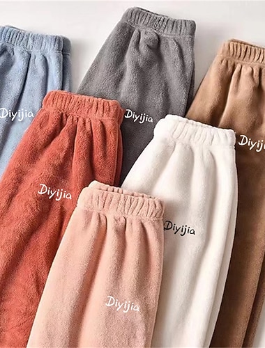  γυναικεία σαλονάκια παντελόνι γράμμα βελούδινο casual comfort σπίτι καθημερινές διακοπές κοραλί φλις κοραλί βελούδο ζεστό παντελόνι ελαστική μέση φθινόπωρο χειμερινά ρούχα για το σπίτι