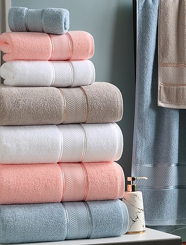  toallas 1 paquete de toallas de baño medianas, algodón hilado en anillos, toallas ligeras y muy absorbentes de secado rápido, toallas premium para hotel, spa y baño