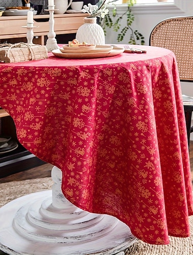  coton lin vintage nappe ronde florale pastorale nappe lavable couverture de table pour intérieur extérieur, décoration de ferme, pique-nique