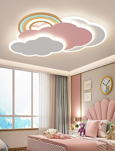  led φωτιστικό οροφής ακρυλικό ουράνιο τόξο σύννεφο flush light κινουμένων σχεδίων ροζ φωτιστικό μοντέρνο δημιουργικό σχέδιο προσωπικότητας φωτιστικό οροφής για παιδικό υπνοδωμάτιο κορίτσια αγόρια