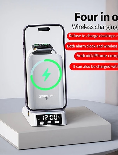  Station de charge 25 W Puissance de sortie Station de recharge sans fil 4 en 1 pour plusieurs appareils Protection de la sécurité Pour Apple Watch Mobile Smart Watch