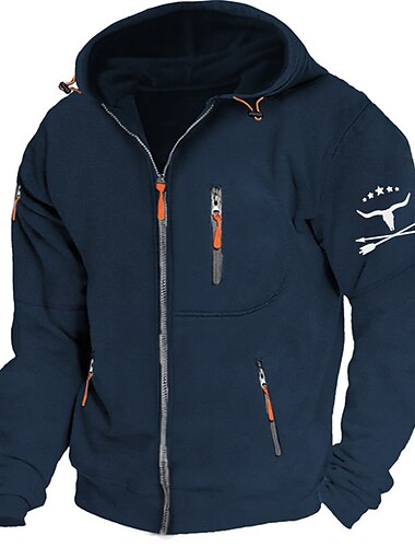  Herren Grafik-Drucke Cowboy Hoodies Langarm Sweatshirts Mit Kapuze Modisch Täglich Urlaub Ausgehen Frühling & Herbst Hell Gray Dunkelblau Grau Bekleidung Designer S M L XL 2XL 3XL