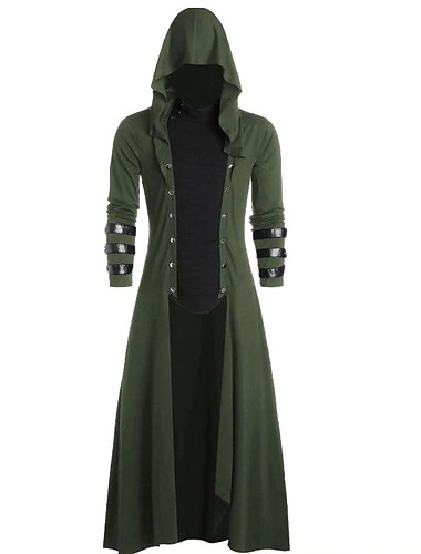  Retro Vintage Punk & Gothic Mittelalterlich Mantel Trenchcoat Oberbekleidung Pestdoktor Herren Fantasie Steampunk Maskerade Party Erwachsene Mantel