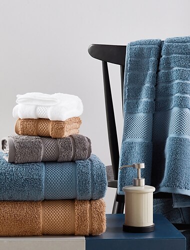  toallas 1 paquete de toalla de baño mediana, algodón hilado en anillos, toallas ligeras y muy absorbentes de secado rápido, toallas premium para hotel, spa y baño