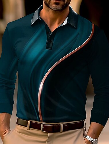رجالي هندسي قمصان البولو قميص الجولف كم طويل قمصان البولو قميص بياقة عمل يومي ملابس عمل الملابس الرسمية ملابس المهرجانات طباعة ثلاثية الأبعاد Buttons خريف & شتاء نبيذ أزرق البحرية أزرق   رجالي هندسي قمصان البولو قميص الجولف كم طويل قمصان البولو قميص بياقة عمل يومي ملابس عمل الملابس الرسمية ملابس المهرجانات طباعة ثلاثية الأبعاد Buttons خريف & شتاء نبيذ أزرق البحرية أزرق
