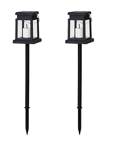  2 Stück 1 Stück solarbetriebene bodenmontierte Dual-Purpose-Außengarten-Landschaftslampe Retro-Palastlampe Windlampe Urlaubsparty-Kerzenlampe