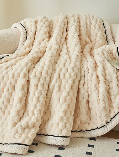  manta de sherpa pesada y acogedora manta de siesta gruesa de doble capa con frijol manta de terciopelo manta pequeña de franela sábana de cama manta de terciopelo coral manta de sofá