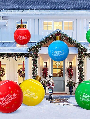  outdoor kerst opblaasbare versierde bal pvc grote grote ballen kerstboomversieringen speelgoedbal kerstbal binnenplaats decoratie kerstbenodigdheden speelgoed kerstsfeer bal