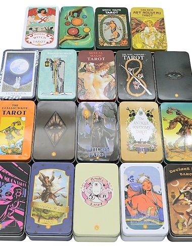  Waite caja de hierro juego de cartas de tarot juego de mesa de cartas todo inglés estampado de oro tarjeta de oráculo instrucciones de papel emociones de niña