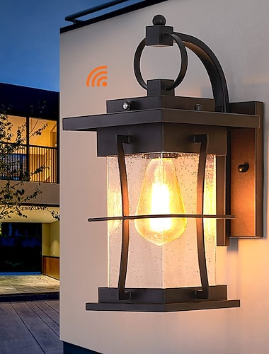  فوانيس خارجية مثبتة على الحائط مصباح جداري للفناء أسود غير لامع فوانيس خارجية تركيبات إضاءة خارجية مقاومة للماء للشرفة الأمامية والجراج 110-240 فولت