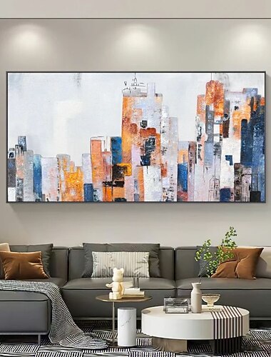  Peinture à l'huile Hang-peint Peint à la main Format Horizontal Abstrait Paysage Moderne Toile roulée (sans cadre)