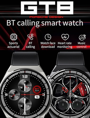  GT8 Slimme horloge 1.28 inch(es) Smart horloge Bluetooth Stappenteller Gespreksherinnering Fitnesstracker Compatibel met: Android iOS Dames Heren Lange stand-by Handsfree bellen Waterbestendig IP 67