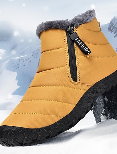 Ανδρικά Μπότες Μπότες Χιονιού Μεγάλα Μεγέθη Χειμωνιάτικες μπότες Επένδυση Φλις Περπάτημα Βίντατζ Αθλητικό Καθημερινό ΕΞΩΤΕΡΙΚΟΥ ΧΩΡΟΥ Καθημερινά PU Ύφασμα Ζεστό Φερμουάρ Μαύρο Κίτρινο Μπλε