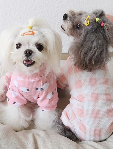 Honden Katten Pyjama Modieus leuke Style Winter Zacht Wasbaar Comfortabel Voor Binnen Casual / Dagelijks Hondenkleding for Bichon Frise Poedel pomeranian kleine huisdieren Vlinder