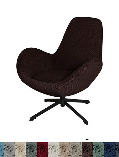  Gebogener Stretch-Jacquard-Stuhlbezug, verdickte Eierschalen-Schonbezüge, abnehmbarer, geschwungener Sesselschutzbezug für Wohnzimmer, Küche, Esszimmer