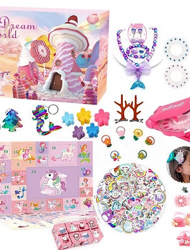  Weihnachts-Adventskalender-Blindbox, Greenwich Christmas, doppelseitiges Blindbox-Set, DIY Dekompressions- und Belüftungsspielzeug, 24-Tage-Countdown-Geschenkbox