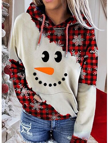  Jul Hattetrøje Pullover Morsom julehettegenser Trykt mønster 3D Lomme foran Graphic Til Par Herre Dame Voksne Jul Karneval Maskerade 3D-utskrift Fest Festival