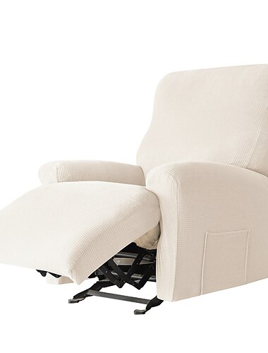  Stretch-Relaxsesselbezug, wasserdichte Relaxsesselbezüge mit Seitentasche, 4-teiliges Set, burgunderroter rutschfester Relaxsesselbezug für Standard-Einsitzer-Relaxsessel, weicher, dicker
