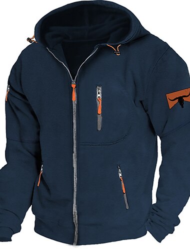  Herren Grafik-Drucke Cowboy Hoodies Langarm Sweatshirts Mit Kapuze Modisch Täglich Urlaub Ausgehen Frühling & Herbst Hell Gray Dunkelblau Grau Bekleidung Designer S M L XL 2XL 3XL