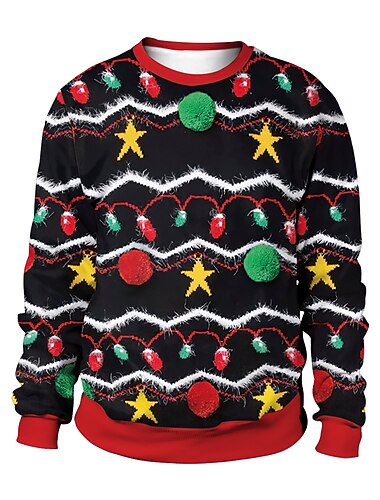  Navidad Sudadera Pullover Sudadera navideña divertida Impresión 3D Estampado 3D Gráfico Para Pareja Hombre Mujer Adulto Navidad Carnaval Mascarada Impresión 3D Fiesta