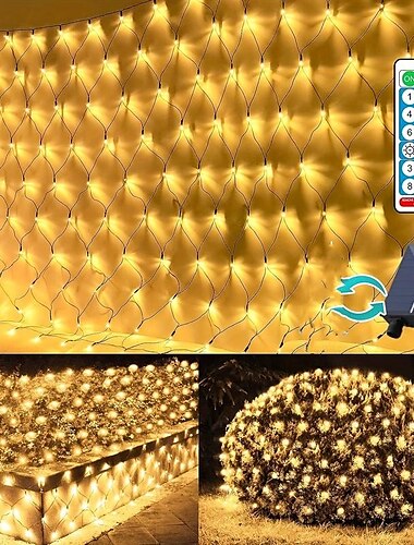  3M Lichterketten 192 LEDs EL Warmweiß Mehrfarbig LED-Netzmaschen-Lichterketten Halloween Solar Weihnachtsdekoration 24 V