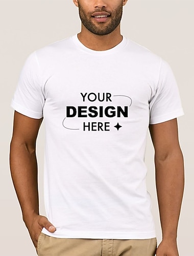  anpassad herr-t-shirt 100 % bomull personlig fotodesign bild text bokstav grafiska tryck rund hals svart vit röd blå grå kortärmad t-shirt sport mode avslappnad sommar