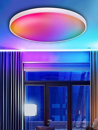 rgbcw vollfarbig intelligentes Dimmen und Farbabstimmung Schlafzimmer Deckenleuchte 24W WLAN Graffiti App Bluetooth Stimme Deckenleuchte kann zeitgesteuert werden 2.4g gruppiert werden kompatibel mit