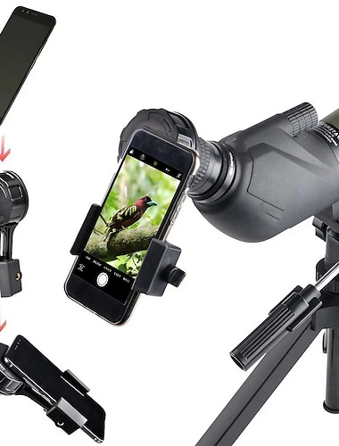  adattatore universale per fotografia con obiettivo per telefono, staffa regolabile per clip per telefono, adattatore per telefono per telescopio per binocolo monoculare
