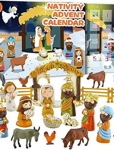  Betlehem Adventi Naptár 2025 Betlehem Készlet Gyerekeknek Karácsonyi Adventi Naptár Gyerekek Fiúknak Lányoknak Tizenéveseknek Kisgyerekeknek Keresztény Vallásos Adventi Naptár Ajándékok Játék