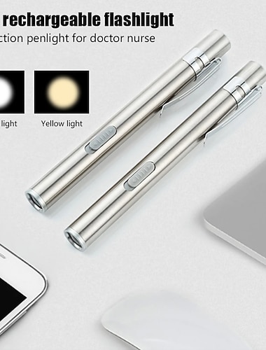  007 Luz LED Emisores con cable USB Portátil De Uso Diario Plata Dorado