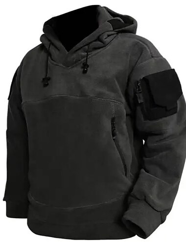  Per uomo Felpa con cappuccio Compatto Nero Verde militare Grigio Con cappuccio Color Block Collage Tasche Sportivo Giornaliero Per eventi Fantastico Informale Compatto Autunno inverno Abbigliamento