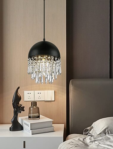  Pendelleuchte mit Kristall-Kücheninsel-Pendelleuchten, Mini-Kristall-Kronleuchter mit verstellbarem schwarzem Metallschirm, hängende Deckenleuchte für Küche, Esszimmer, Schlafzimmer, Flur, 110–240 V