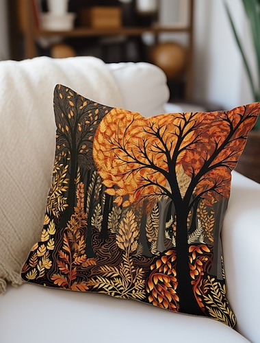 Art Forest dubbelzijdige kussensloop 1 st zachte decoratieve vierkante kussensloop kussensloop voor slaapkamer woonkamer slaapbank stoel