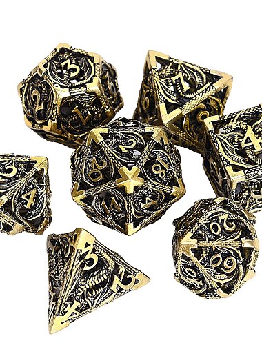  Cthulhu métal évider dragon dés mdn dragon et donjon en cours d'exécution groupe jeu de société numéros multi faces