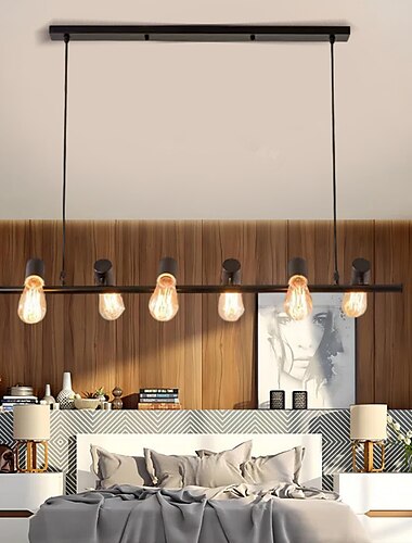  led pandantiv linie design 100/120cm metal stil artistic candelabru modern modern simplu nordic minimalist lumina lux restaurant masa lunga bar sala de mese 110-120v 220-240v