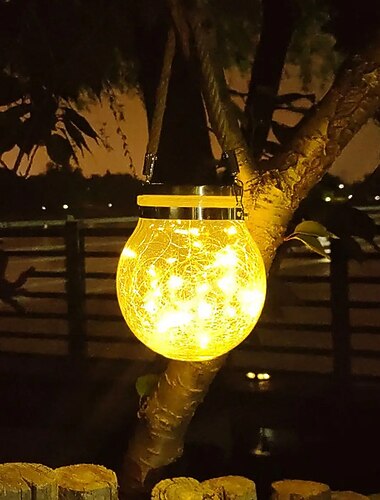  1pc zonnelantaarn, tuindecor waterdichte buitenlantaarns, kerstversiering zonneverlichting, patio hangende lichten voor achtertuin hek pad, halloween & kerst versiering