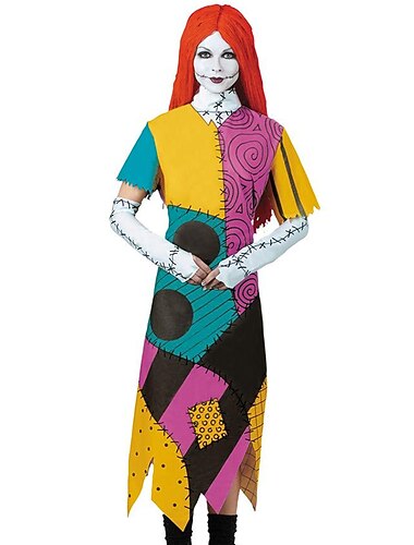  Jurken Sally De nachtmerrie voor Kerstmis Eng kostuum Volwassenen Dames Kerstmis Carnaval Mardi Gras Feest Prestatie Gemakkelijke Halloween-kostuums Aankleden