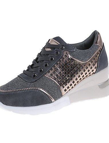  Per donna Scarpe da ginnastica Taglie forti Con rialzo interno Sneakers con plateau Esterno Giornaliero Color Block Estate Plateau Zeppa Punta tonda Di tendenza Per sport Informale Footing Similpelle