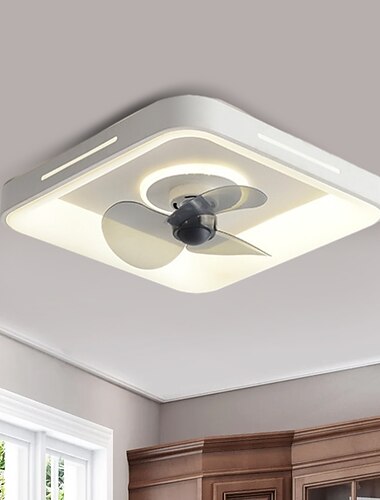  plafondventilator met licht dimbaar 48cm macaron multi-color 360 graden hoofdschudden 6 windsnelheden moderne plafondventilator voor slaapkamer, woonkamer app & afstandsbediening 110-240v